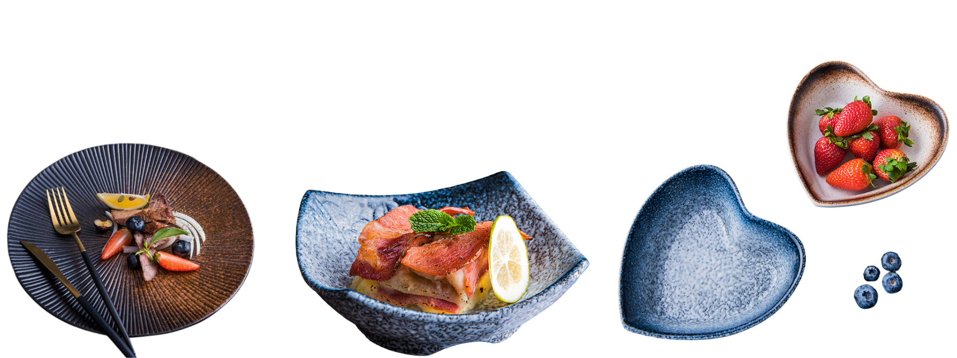 Modern dizájnú tányér és kínálótál ételek stílusos tálalásához