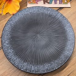 Karma szürke-fehér kerámia lapostányér 25 cm