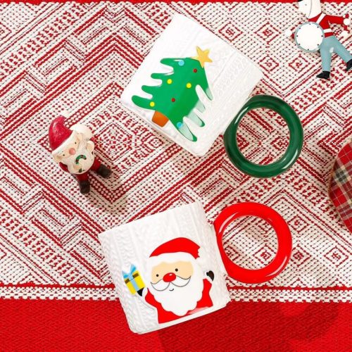Jolly mikulásos karácsonyi bögre csészealjjal